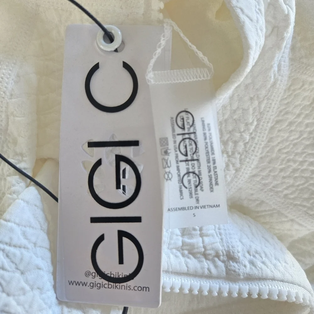 GIGI C Lilith Surf Zip Ivory One Piece Swimsuit Surf Suit NWT